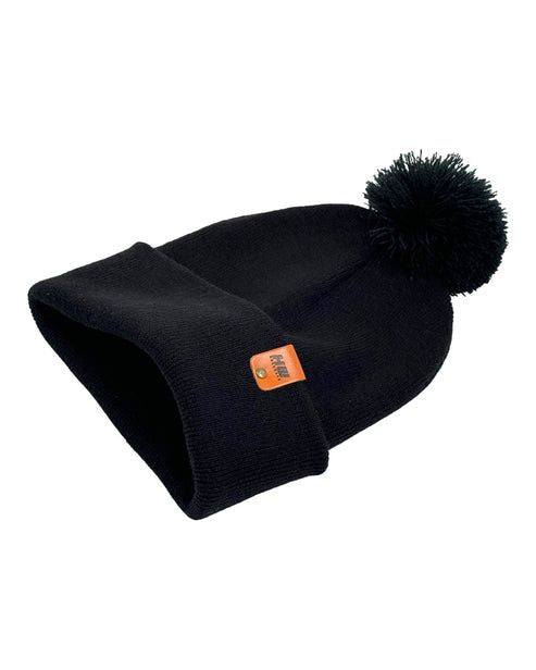 HAAKWEAR Pom Pom Beanie - Made in USA - Black - Renee Lane Company