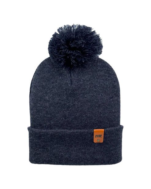 HAAKWEAR Pom Pom Beanie - Made in USA - Denim Blue - Renee Lane Company
