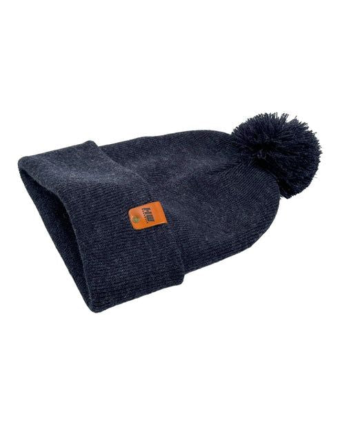 HAAKWEAR Pom Pom Beanie - Made in USA - Denim Blue - Renee Lane Company