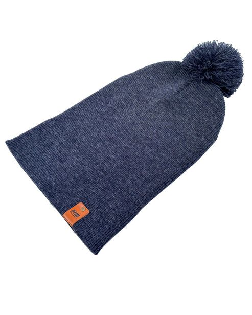 HAAKWEAR Pom Pom Beanie - Made in USA - Denim Blue - Renee Lane Company