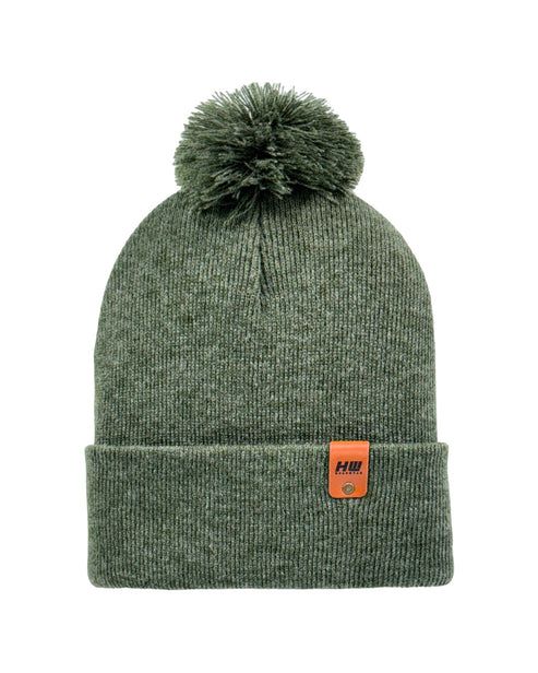 HAAKWEAR Pom Pom Beanie - Made in USA - Forest Green - Renee Lane Company