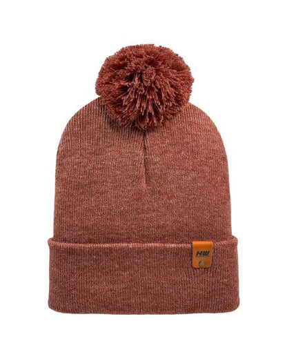 HAAKWEAR Pom Pom Beanie - Made in USA - Rusty Burgundy - Renee Lane Company