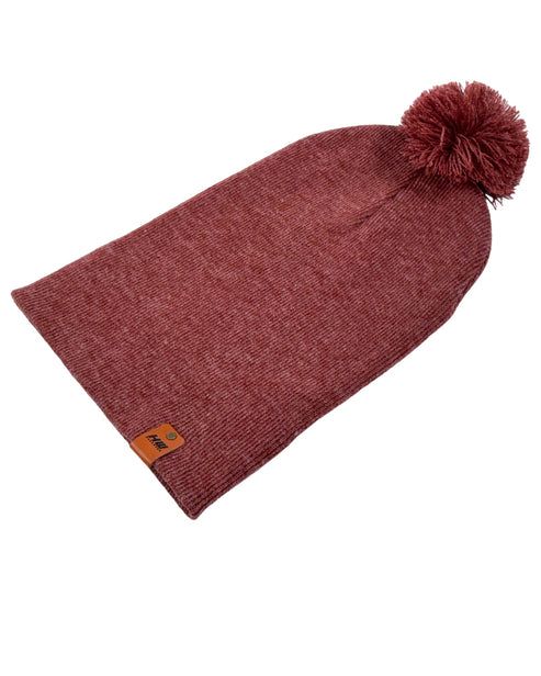 HAAKWEAR Pom Pom Beanie - Made in USA - Rusty Burgundy - Renee Lane Company