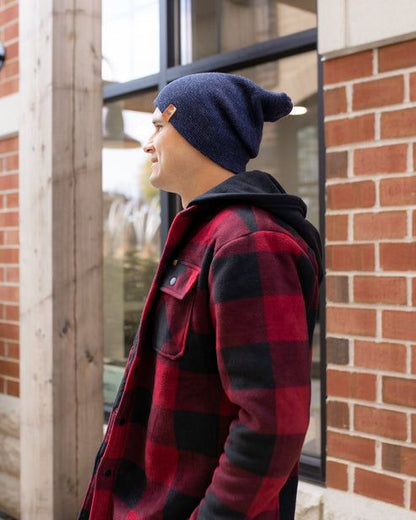 HAAKWEAR Theta-Stitch Cuffed Beanie - Designed and Made in USA (Patent Pending Design) - Denim Blue - Renee Lane Company