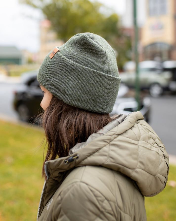 HAAKWEAR Theta-Stitch Cuffed Beanie - Designed and Made in USA (Patent Pending Design) - Forest Green - Renee Lane Company