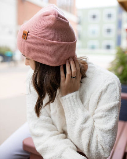 HAAKWEAR Theta-Stitch Cuffed Beanie - Designed and Made in USA (Patent Pending Design) - Pearl Pink - Renee Lane Company