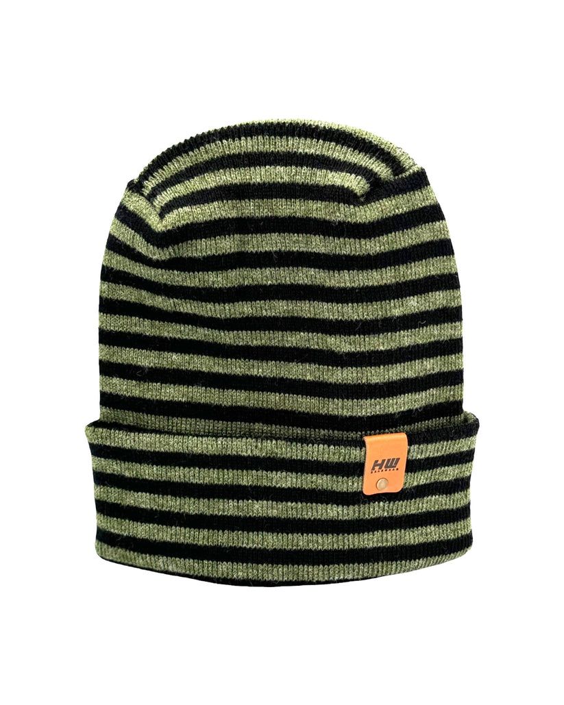 HAAKWEAR Theta Stitch RORO Cuffed Beanie (Patent Pending Design)-Green/Black, Made in USA - Renee Lane Company