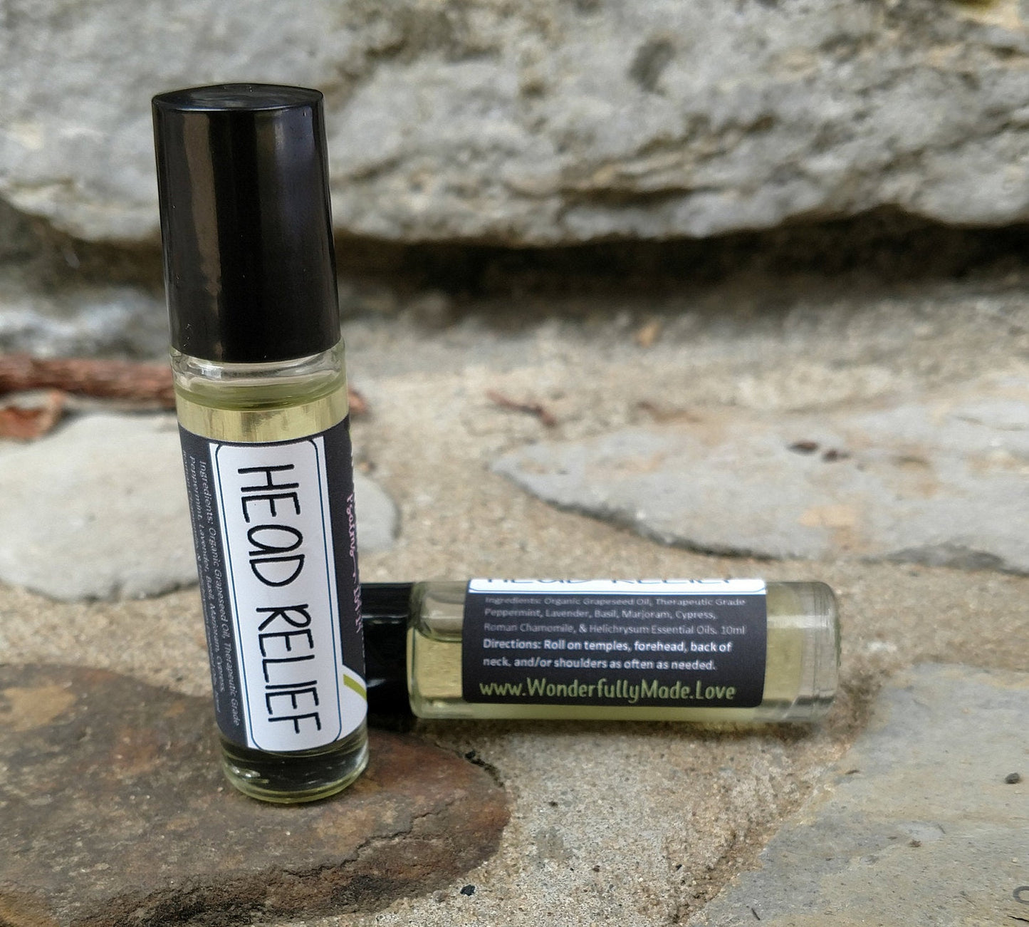 HEAD RELIEF- headache | migraine | allergies | natural pain relief | essential oils | roller bottle | all natural pain relief | head help - Renee Lane Company