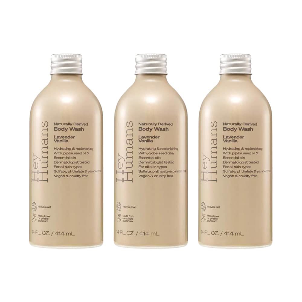 HEY HUMANS Body Wash Lavender Vanilla - 14 fl oz - (Pack of 3) - Renee Lane Company