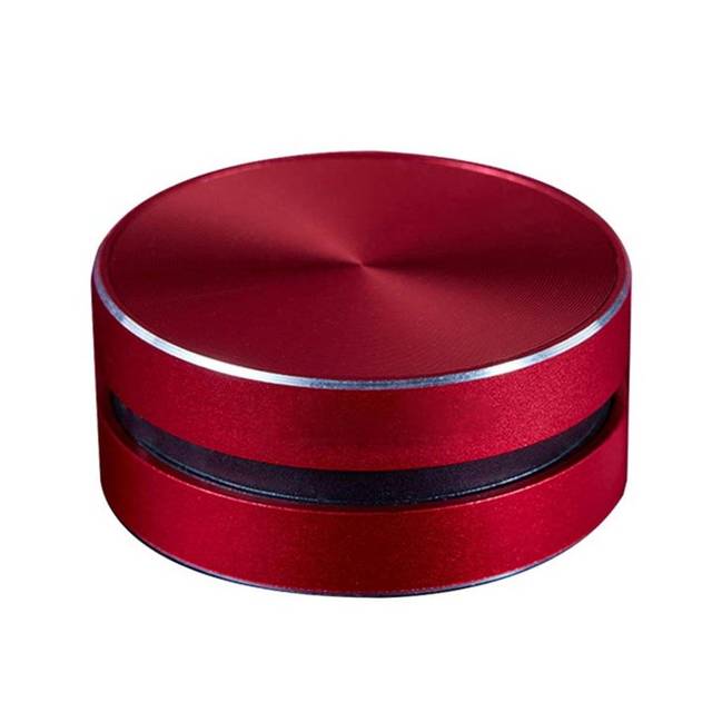 Red bone-conducting speaker with textured top and black middle ring