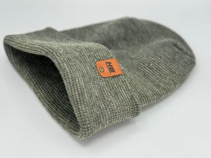 Haakwear Theta Stitch Fusion Cuffed Beanie (Patent Pending Design)-Gray/Green, Made in USA - Renee Lane Company