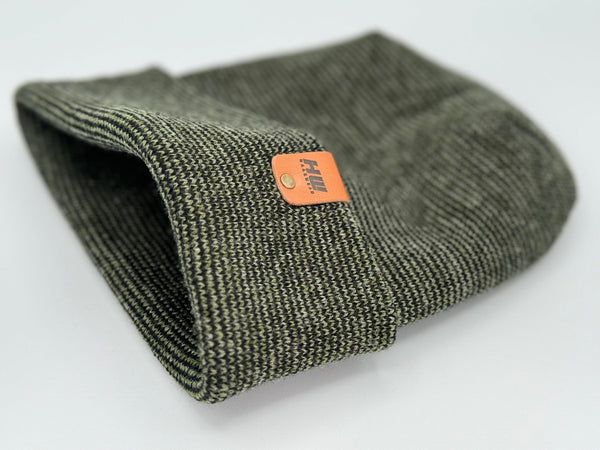 Haakwear Theta Stitch Fusion Cuffed Beanie (Patent Pending Design)-Green/Black, Made in USA - Renee Lane Company