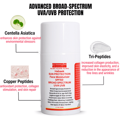 Habaek Sun Protection Face Moisturizer SPF50 | Peptides | Niacinamide - Renee Lane Company