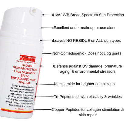 Habaek Sun Protection Face Moisturizer SPF50 | Peptides | Niacinamide - Renee Lane Company