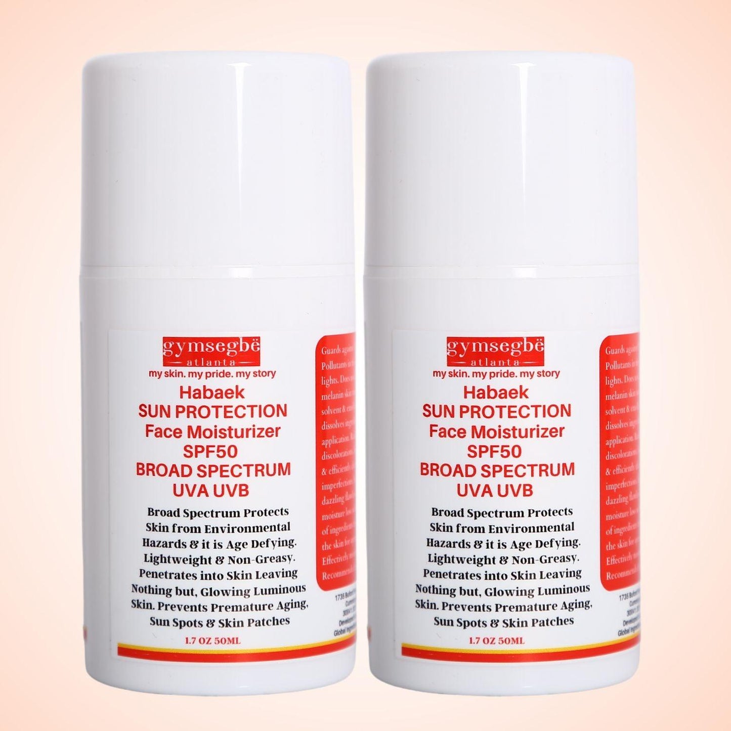 Habaek Sun Protection Face Moisturizer SPF50 | Peptides | Niacinamide - Renee Lane Company