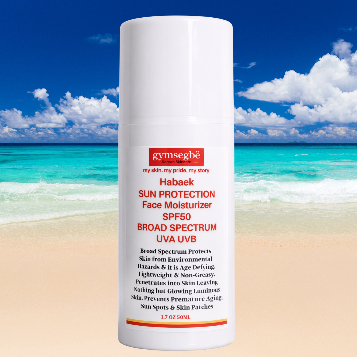 Habaek Sun Protection Face Moisturizer SPF50 | Peptides | Niacinamide - Renee Lane Company