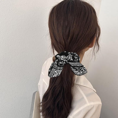 Hair Bow Scrunchy Hair Ties for Girls Ponytail Holders for Women Bunny Ear Scrunchies 3Pcs - Renee Lane Company