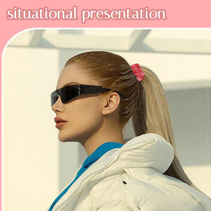 Hair Bow Scrunchy Hair Ties for Girls Ponytail Holders for Women Bunny Ear Scrunchies 3Pcs - Renee Lane Company