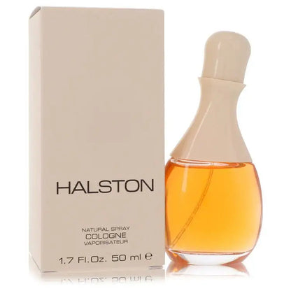 Halston cologne bottle with box, natural spray, 50 ml, amber-orange liquid