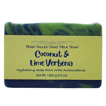 Handmade Goat Milk Soap | Hydrating With Antioxidants | Tropical Coconut & Lime Verbena Scent - Renee Lane Company