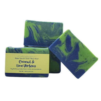 Handmade Goat Milk Soap | Hydrating With Antioxidants | Tropical Coconut & Lime Verbena Scent - Renee Lane Company
