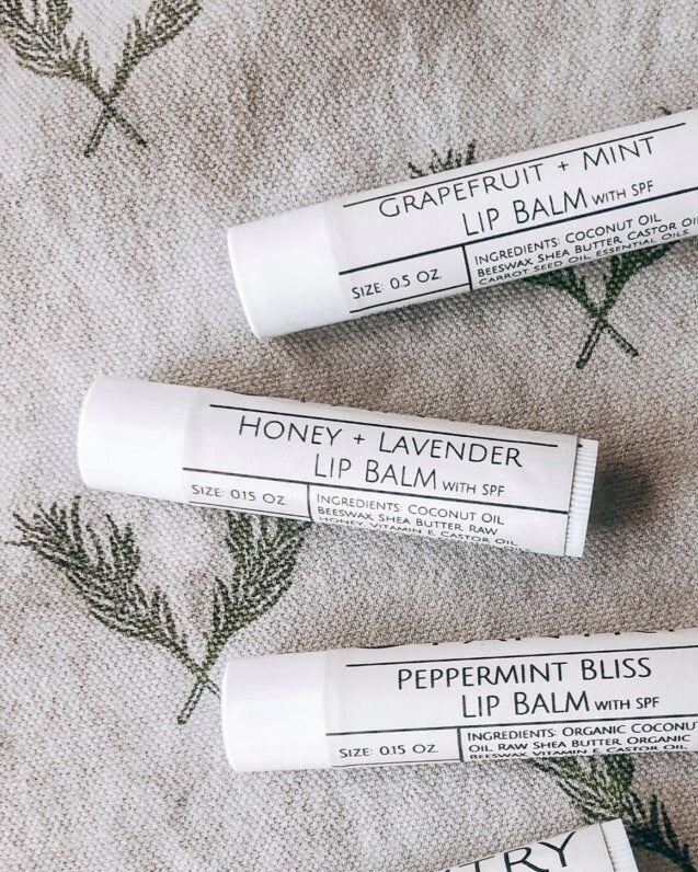 Handpoured Lip Balm w/ SPF 15 | Clean, natural, dry lip balm - Renee Lane Company