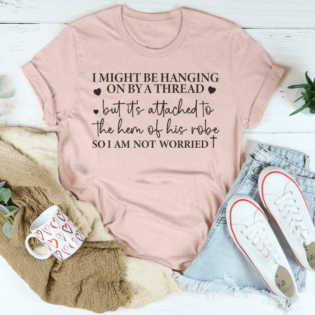 Mauve crewneck T-shirt with centered distressed quote text on the front.