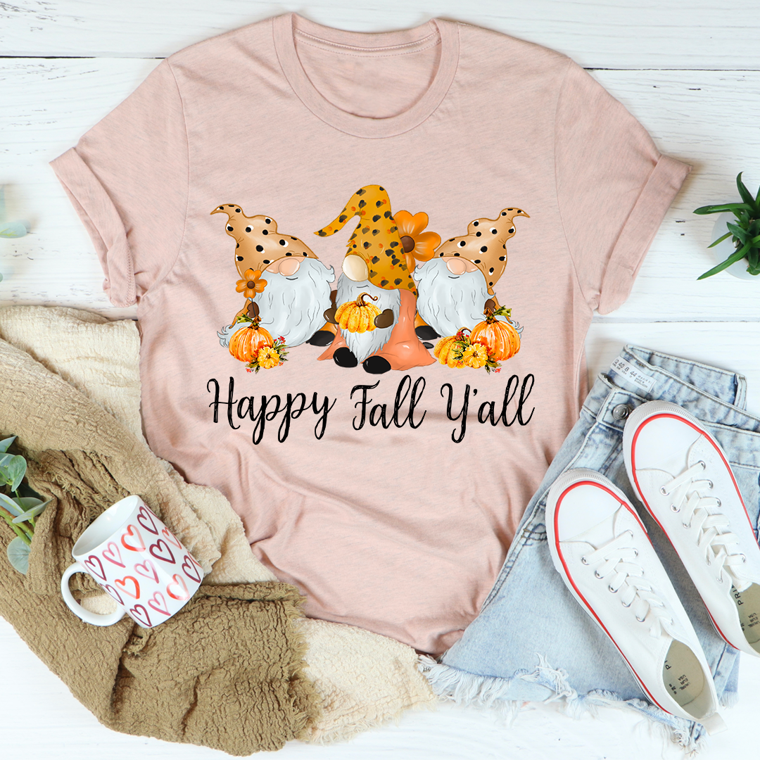Happy Fall Y'all Gnomies T-Shirt - Renee Lane Company