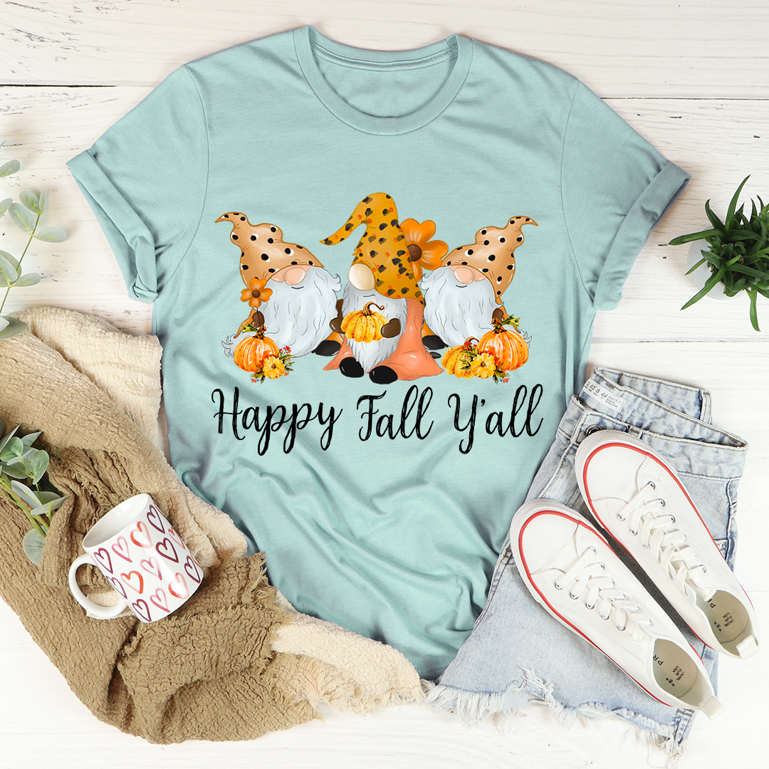 Happy Fall Y'all Gnomies T-Shirt - Renee Lane Company