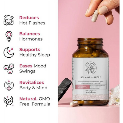 Happy Mammoth Hormone Harmony – Vegan Menopause Support | Hormone Balance, Hot Flash & Mood Relief (72 Capsules) - Renee Lane Company