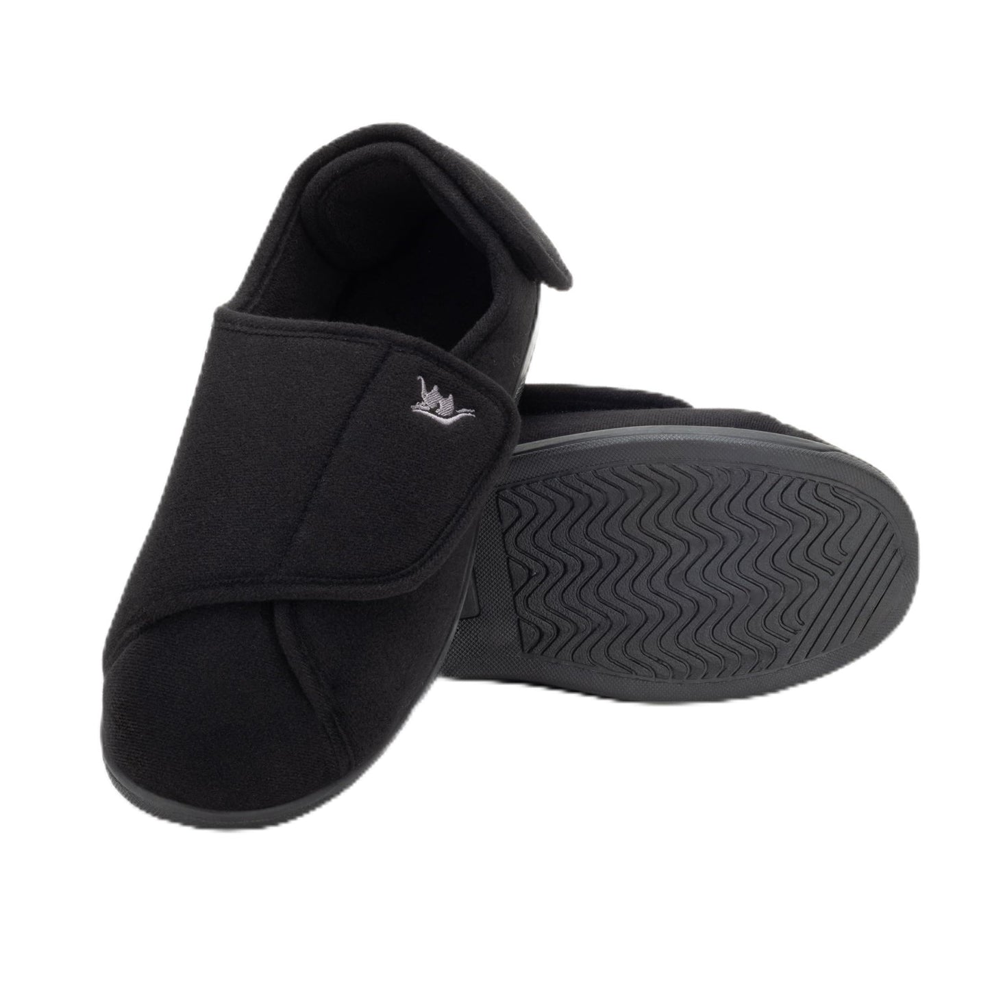 Happy Touch Diabetic Slippers For Women Lymphedema Shoes Edema Shoes For Swollen Feet Indoor and Outdoor Diabetic Velcro Slippers For Women Non Slip House Slippers For Woman (Black 8) - Renee Lane Company