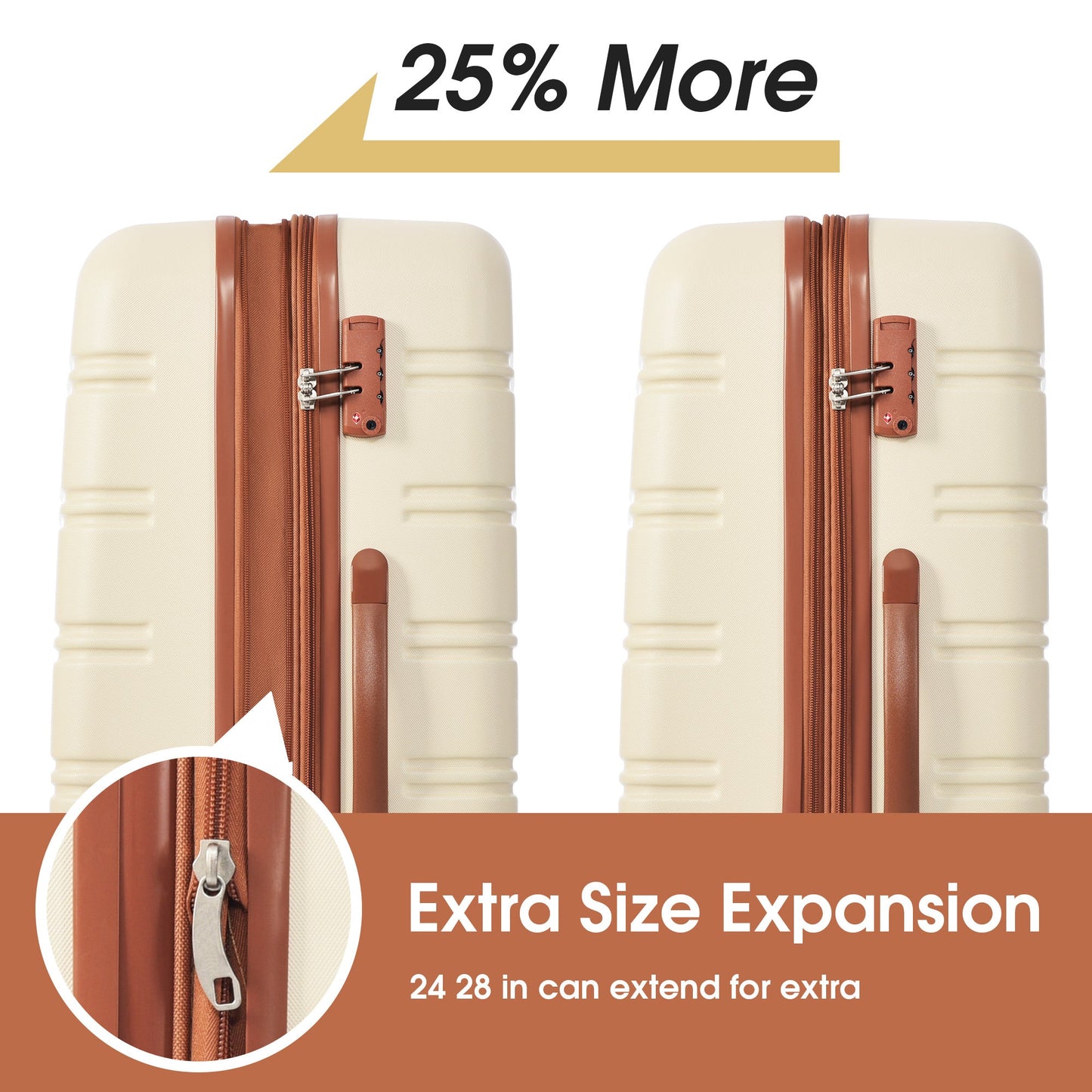 Hardshell Luggage Sets 4 pcs + Bag Spinner Suitcase with TSA Lock Lightweight-16"+20"+24"+28" Luggages - Renee Lane Company