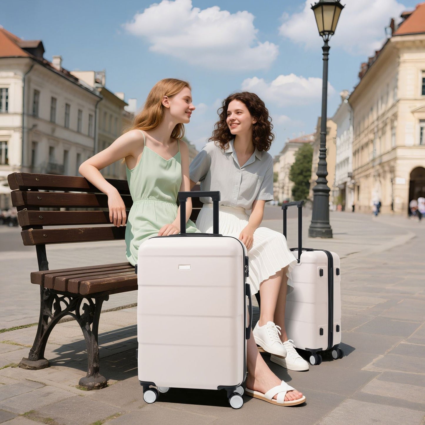 Hardshell Luggage Sets 6 Piece with 2 Bags,Carry on Suitcase with Handle Password Lock Double Spinner Wheels, Lightweight 16"+20"+24"+28" Luggages - Renee Lane Company