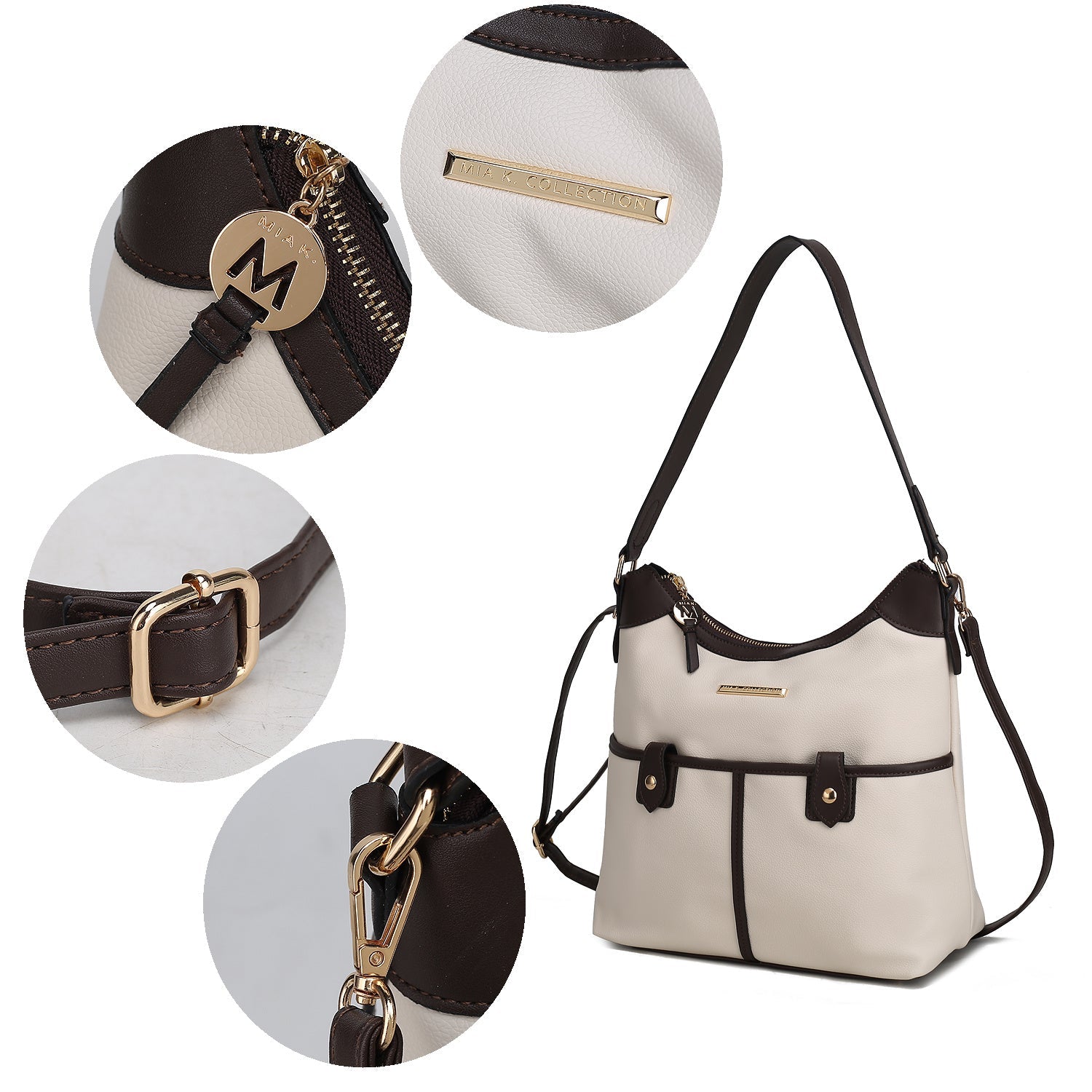 Harper Vegan Color Block Leather Women Shoulder Bag - Renee Lane Company