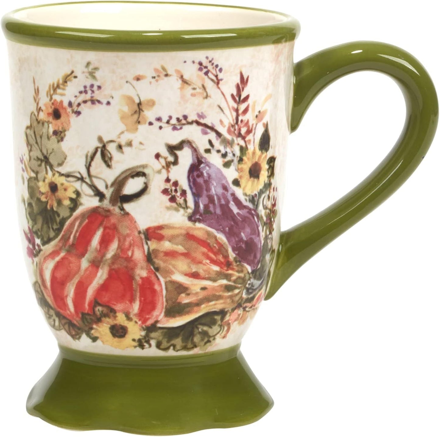 Harvest Morning Set of 4 Ceramic Mugs – Sip coffee, tea, or hot cocoa in cozy autumn style with these beautifully detailed mugs, perfect for crisp mornings and holiday moments 16 oz - Renee Lane Company