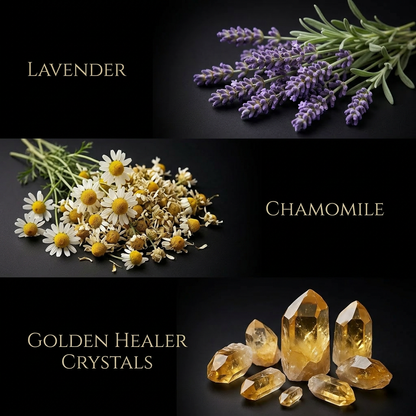 Healing Ritual Body Oil — Lavender & Chamomile Oil with Golden Healer Quartz - Renee Lane Company