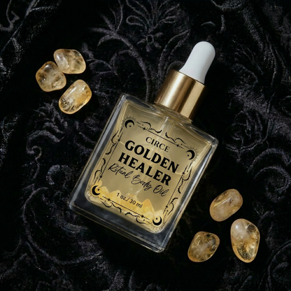 Healing Ritual Body Oil — Lavender & Chamomile Oil with Golden Healer Quartz - Renee Lane Company