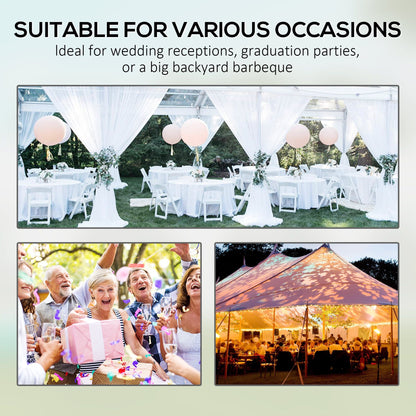 Heavy Duty Party Tent, 19.5' x 39' Large Sun Shade Canopy Tent for Parties, Wedding, Events, BBQ Grill, White - Renee Lane Company
