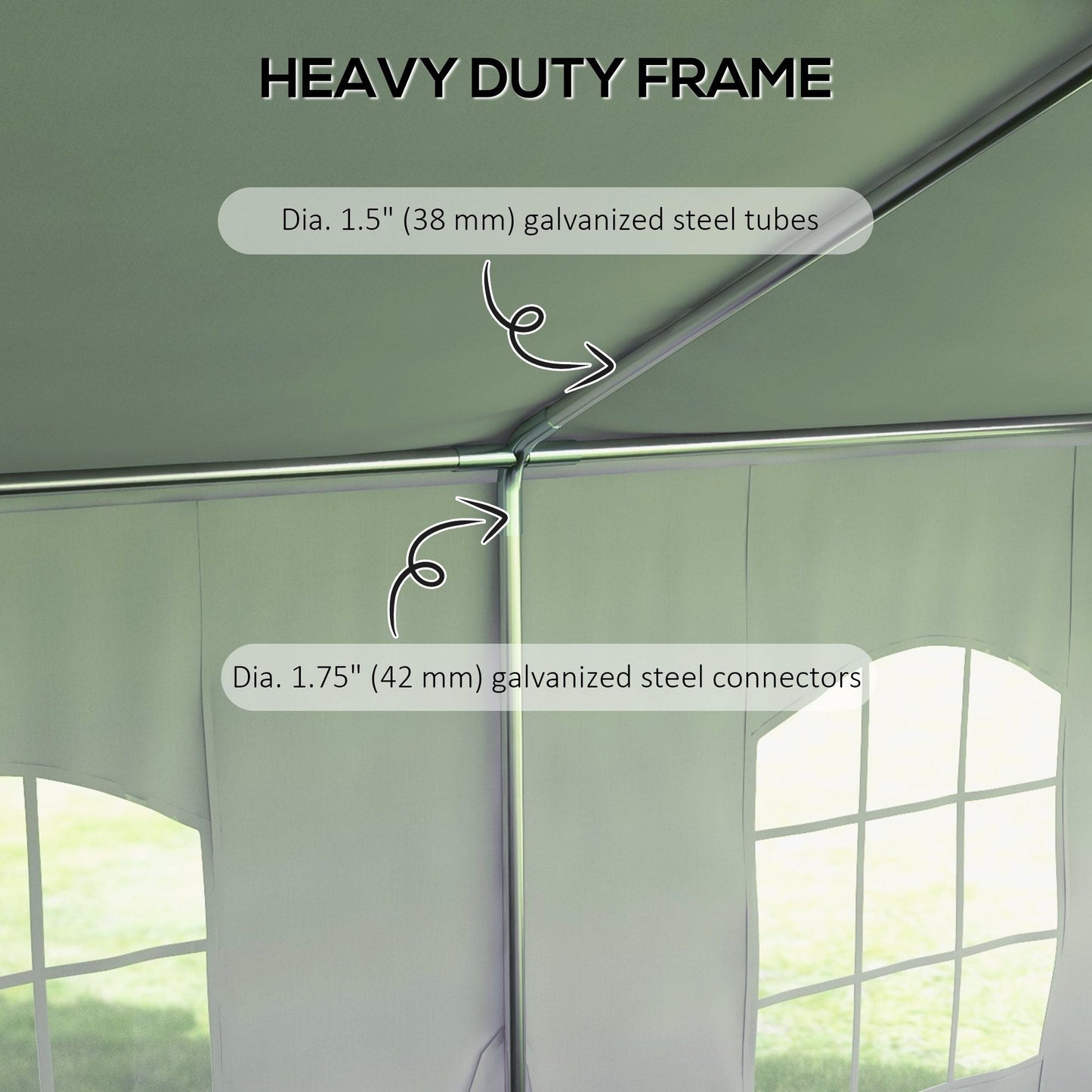 Heavy Duty Party Tent, 19.5' x 39' Large Sun Shade Canopy Tent for Parties, Wedding, Events, BBQ Grill, White - Renee Lane Company