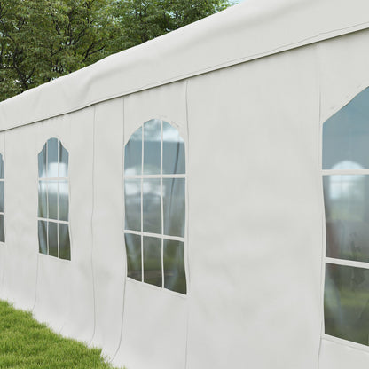 Heavy Duty Party Tent, 19.5' x 39' Large Sun Shade Canopy Tent for Parties, Wedding, Events, BBQ Grill, White - Renee Lane Company