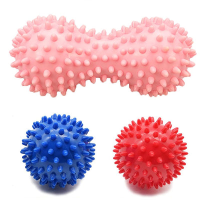 Hedgehog Massage Ball Spiky Peanut Ball Stress Reflexology Trigger Point Massage Balls for Arm Leg Back Feet Hand Muscle Massage - Renee Lane Company