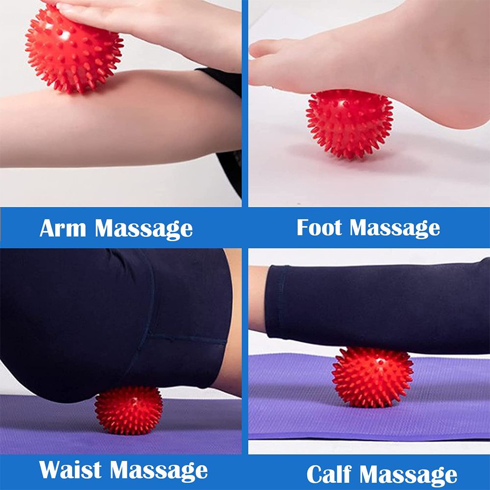 Hedgehog Massage Ball Spiky Peanut Ball Stress Reflexology Trigger Point Massage Balls for Arm Leg Back Feet Hand Muscle Massage - Renee Lane Company