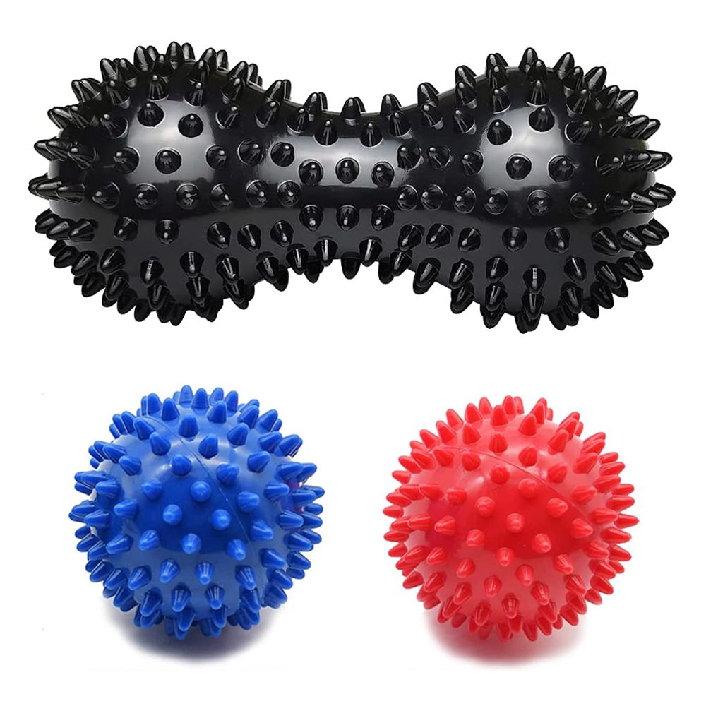 Hedgehog Massage Ball Spiky Peanut Ball Stress Reflexology Trigger Point Massage Balls for Arm Leg Back Feet Hand Muscle Massage - Renee Lane Company