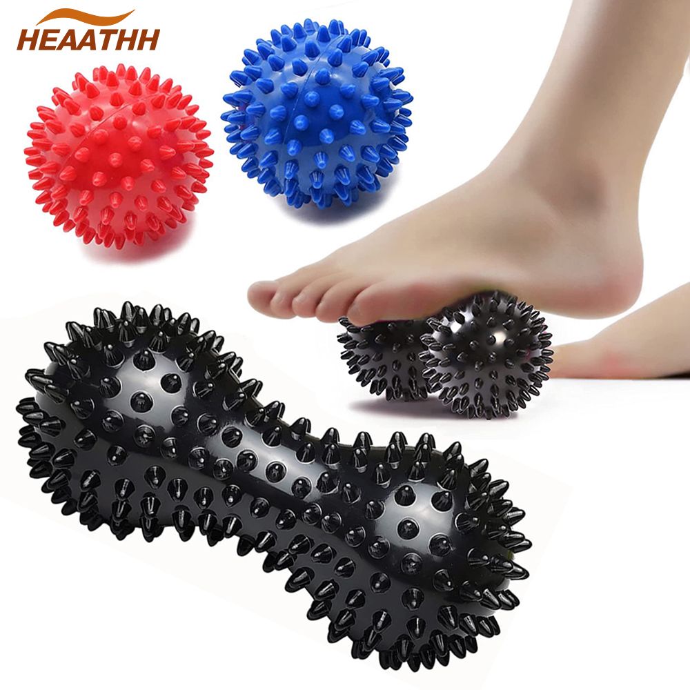 Hedgehog Massage Ball Spiky Peanut Ball Stress Reflexology Trigger Point Massage Balls for Arm Leg Back Feet Hand Muscle Massage - Renee Lane Company
