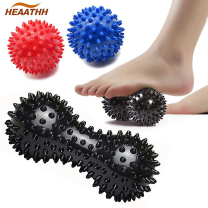 Hedgehog Massage Ball Spiky Peanut Ball Stress Reflexology Trigger Point Massage Balls for Arm Leg Back Feet Hand Muscle Massage - Renee Lane Company
