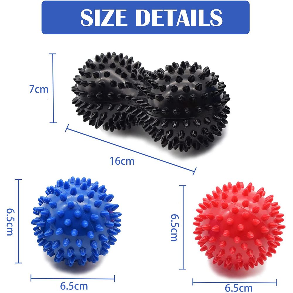 Hedgehog Massage Ball Spiky Peanut Ball Stress Reflexology Trigger Point Massage Balls for Arm Leg Back Feet Hand Muscle Massage - Renee Lane Company