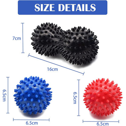 Hedgehog Massage Ball Spiky Peanut Ball Stress Reflexology Trigger Point Massage Balls for Arm Leg Back Feet Hand Muscle Massage - Renee Lane Company
