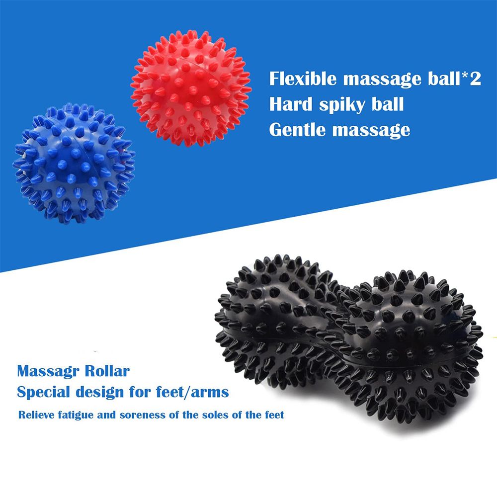 Hedgehog Massage Ball Spiky Peanut Ball Stress Reflexology Trigger Point Massage Balls for Arm Leg Back Feet Hand Muscle Massage - Renee Lane Company