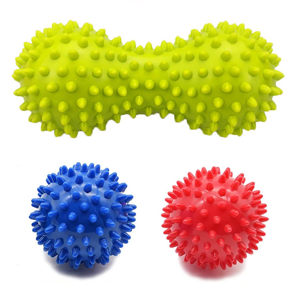 Hedgehog Massage Ball Spiky Peanut Ball Stress Reflexology Trigger Point Massage Balls for Arm Leg Back Feet Hand Muscle Massage - Renee Lane Company