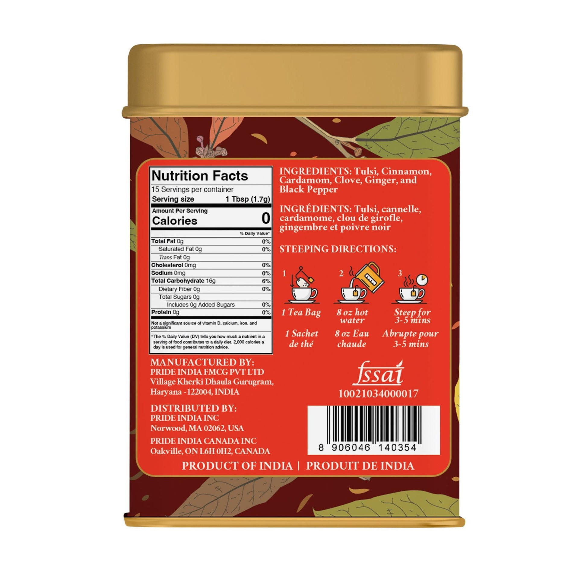 Herbal Chai (Comforting Spiced Tea)- 2 Pack (30 Tea Bags) 30ct - Renee Lane Company